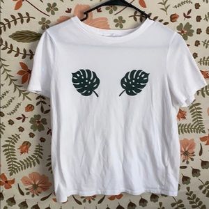 White Palm leaves t shirt